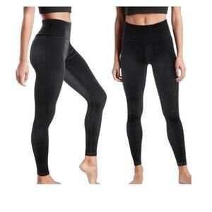 Athleta Elation Velvet Tight Leggings Womens Plus 2X Black Athleisure Cozy Yoga